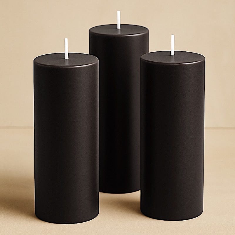 6 Dripless 3x9 in Round Unscented Pillar Candles