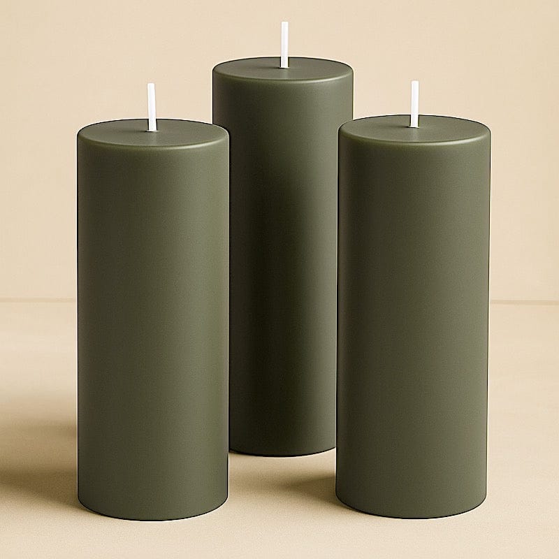 6 Dripless 3x9 in Round Unscented Pillar Candles