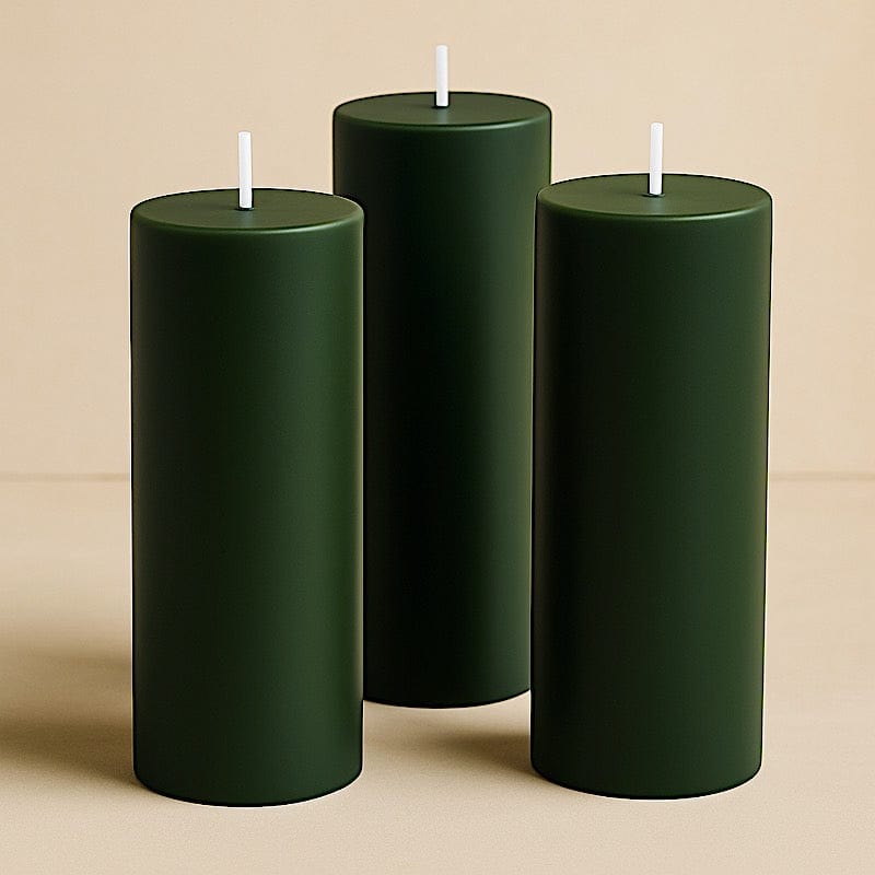 6 Dripless 3x9 in Round Unscented Pillar Candles