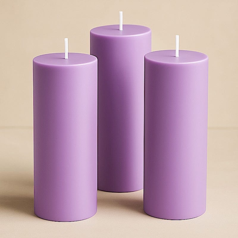 6 Dripless 3x9 in Round Unscented Pillar Candles