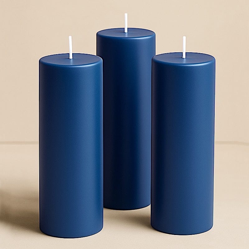 6 Dripless 3x9 in Round Unscented Pillar Candles