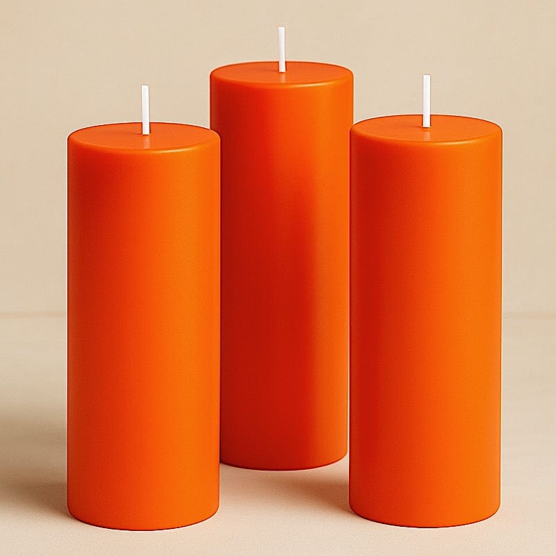 6 Dripless 3x9 in Round Unscented Pillar Candles