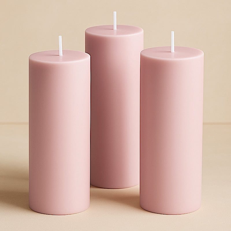 6 Dripless 3x9 in Round Unscented Pillar Candles
