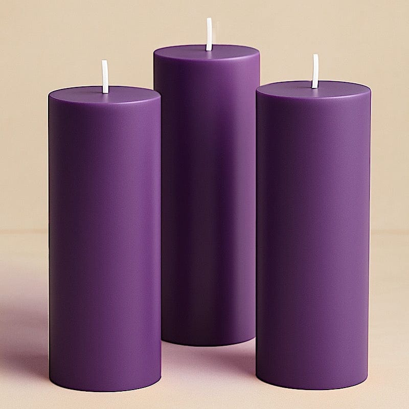 6 Dripless 3x9 in Round Unscented Pillar Candles