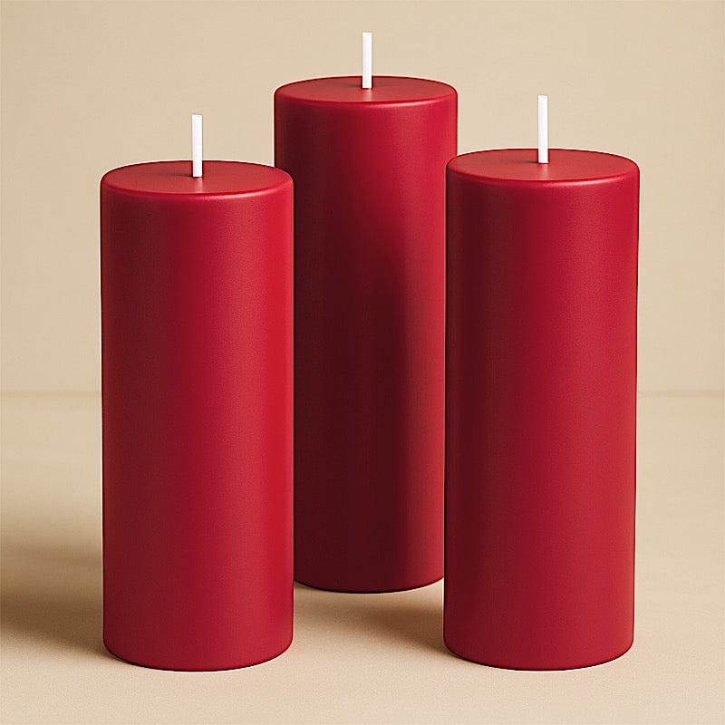 6 Dripless 3x9 in Round Unscented Pillar Candles