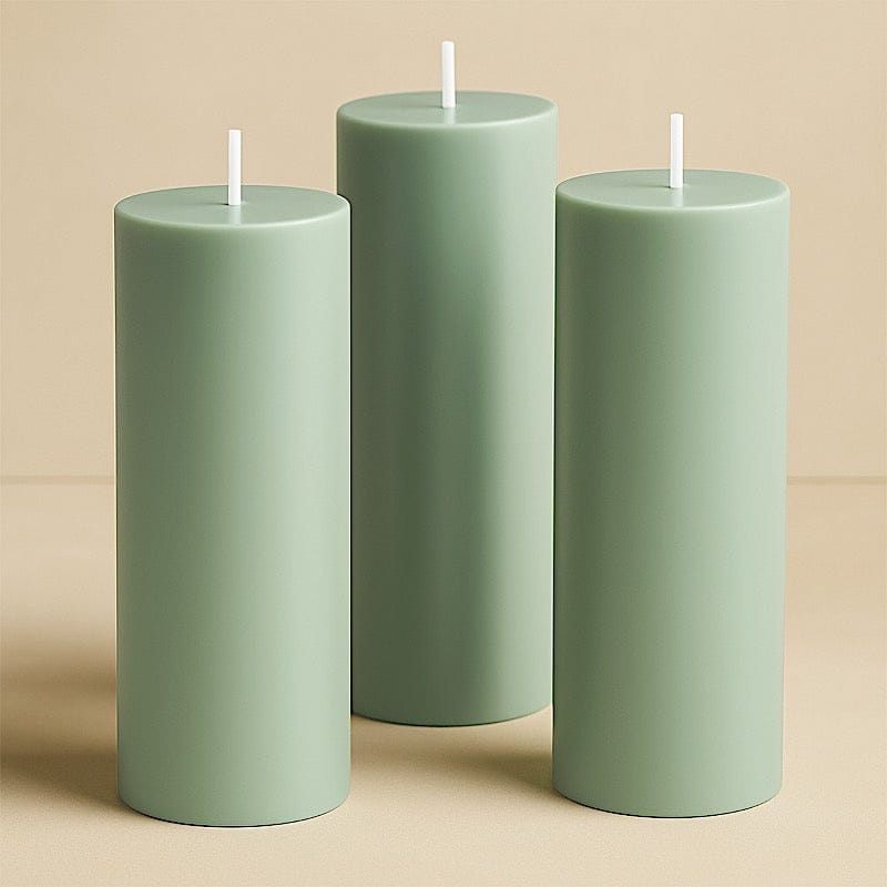 6 Dripless 3x9 in Round Unscented Pillar Candles
