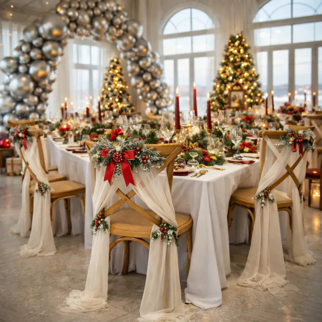 20 pcs 9ft Shimmer Sheer Drape Chair Decor