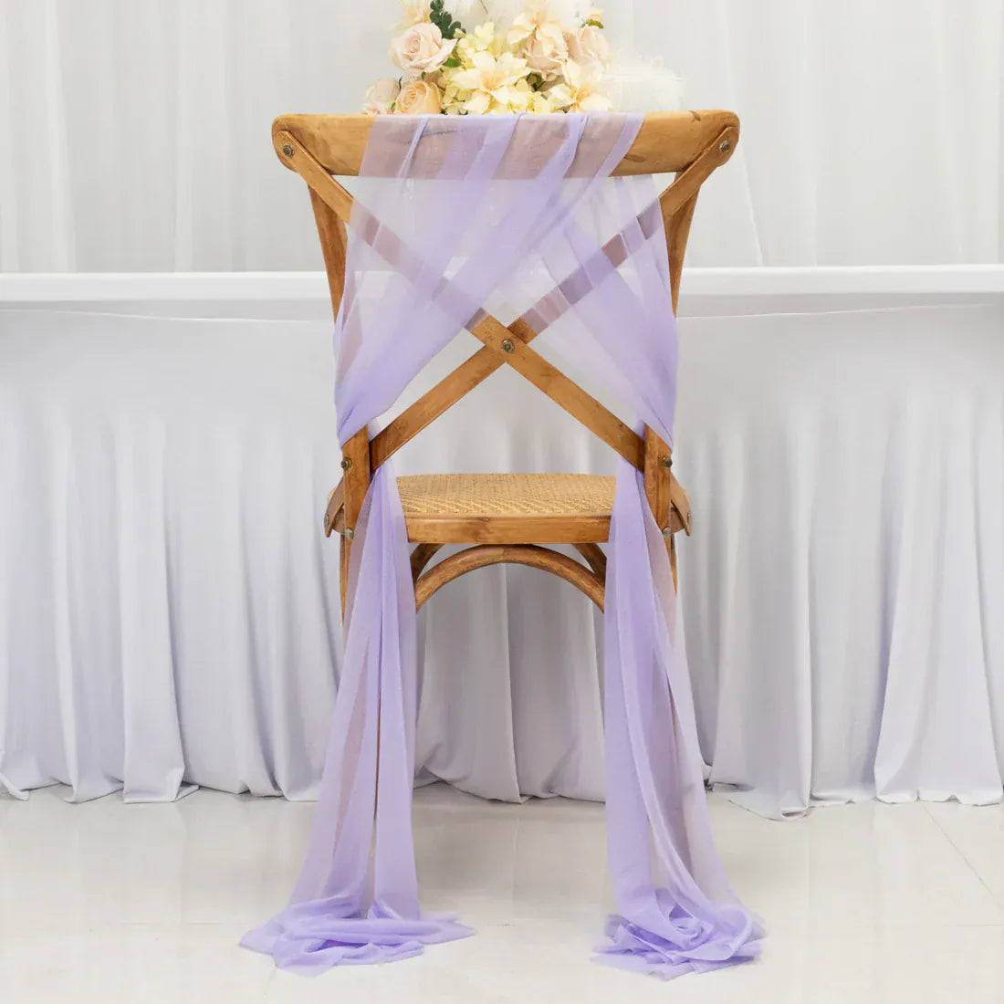 20 pcs 9ft Shimmer Sheer Drape Chair Decor