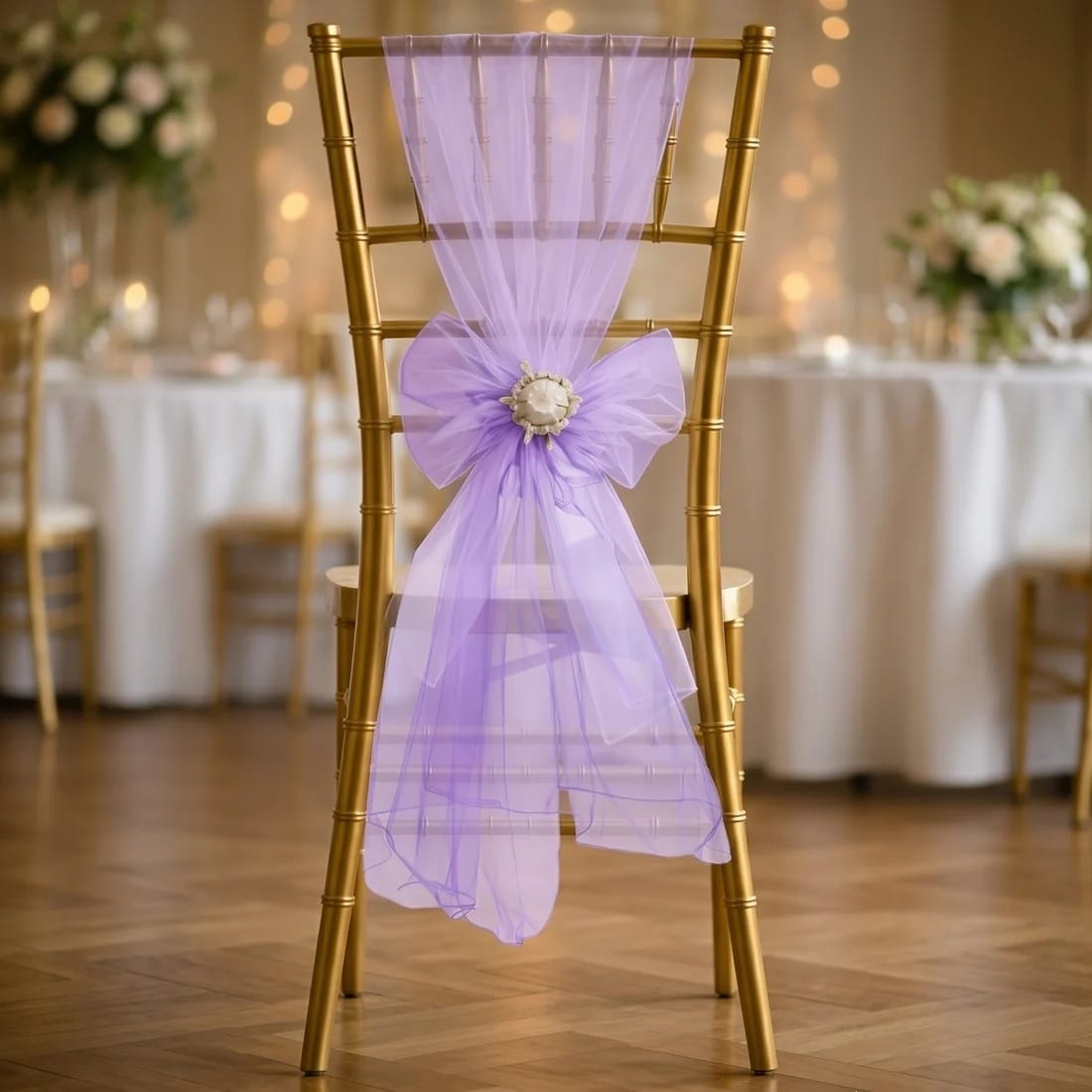 20 Reusable 6x108 in Sheer Organza Chair Sashes