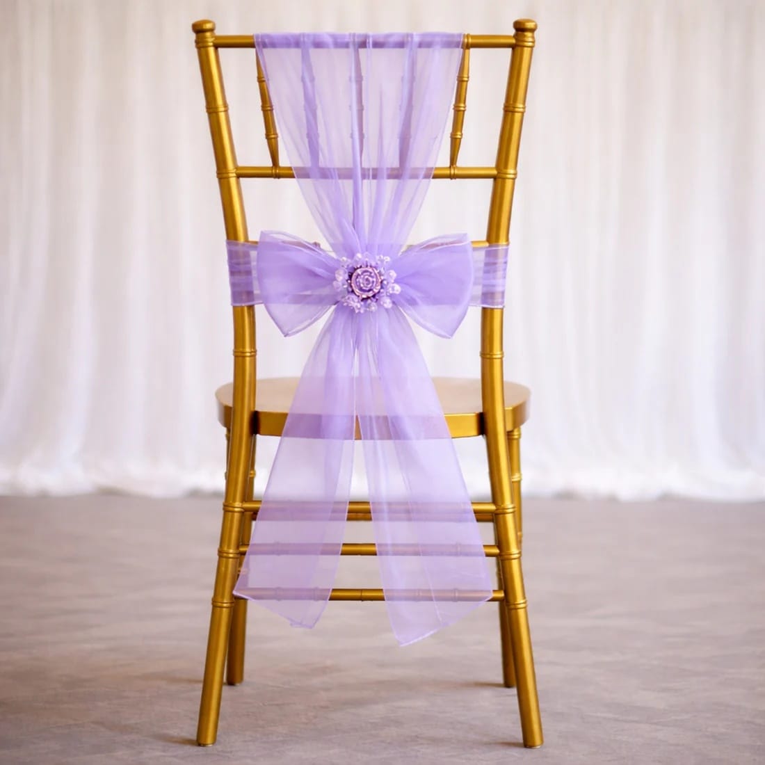 20 Reusable 6x108 in Sheer Organza Chair Sashes