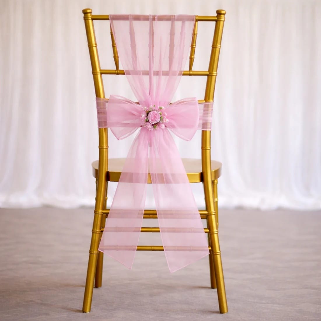 20 Reusable 6x108 in Sheer Organza Chair Sashes