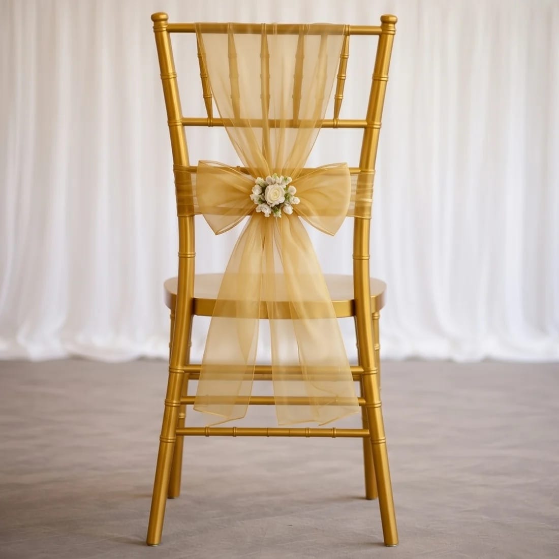 20 Reusable 6x108 in Sheer Organza Chair Sashes