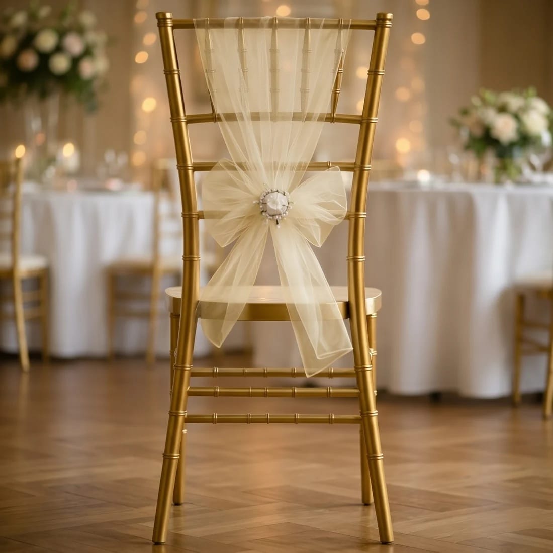20 Reusable 6x108 in Sheer Organza Chair Sashes