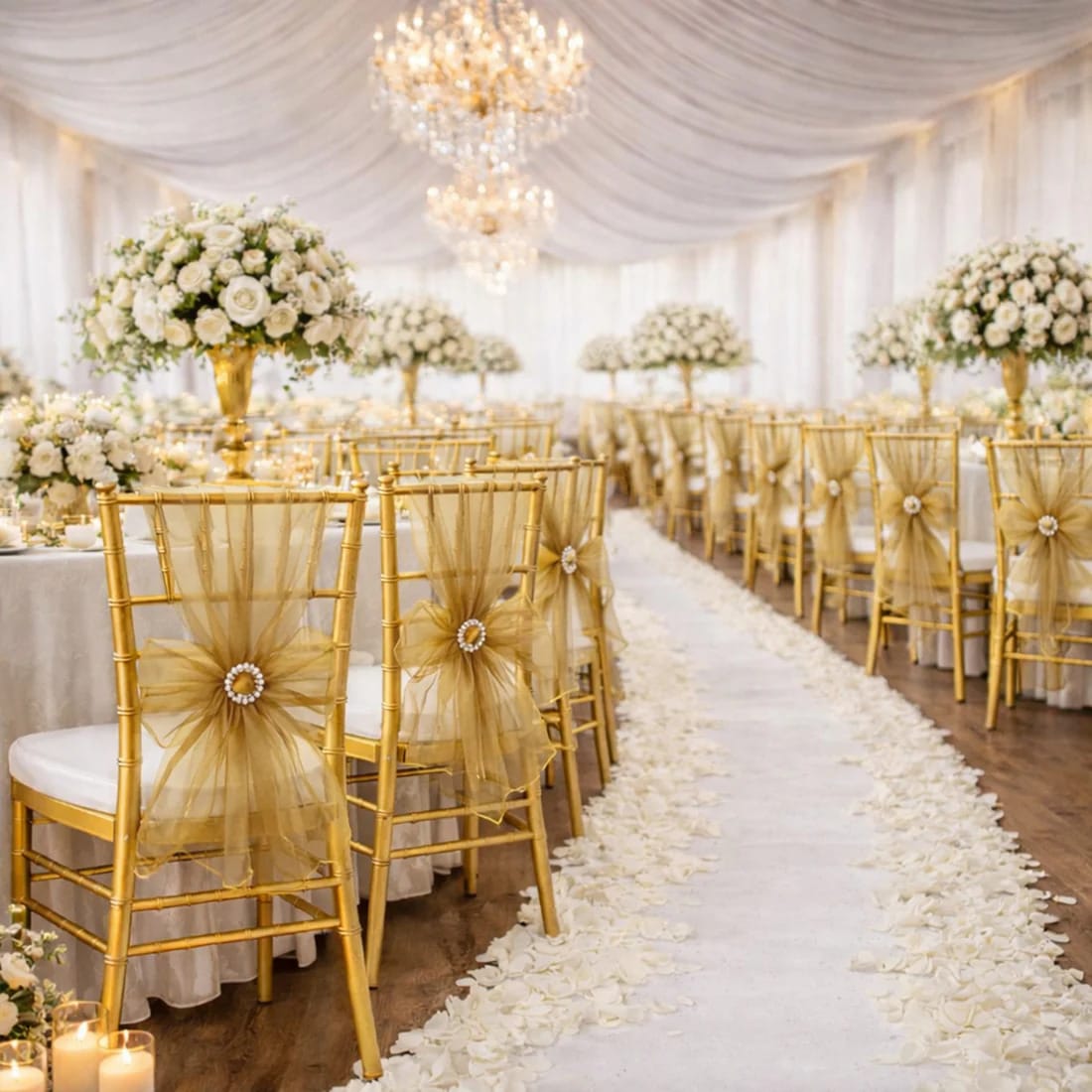 20 Reusable 6x108 in Sheer Organza Chair Sashes