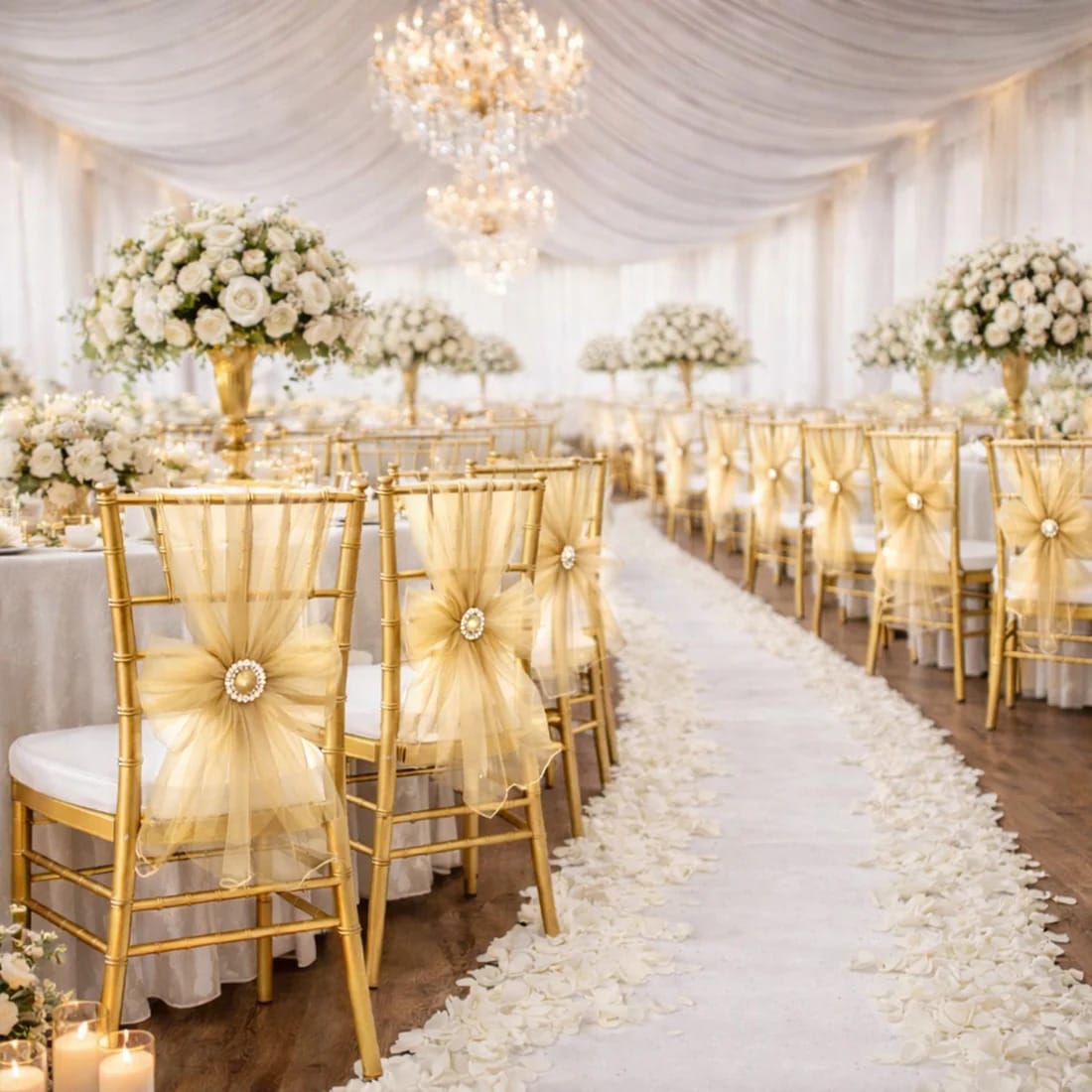 20 Reusable 6x108 in Sheer Organza Chair Sashes