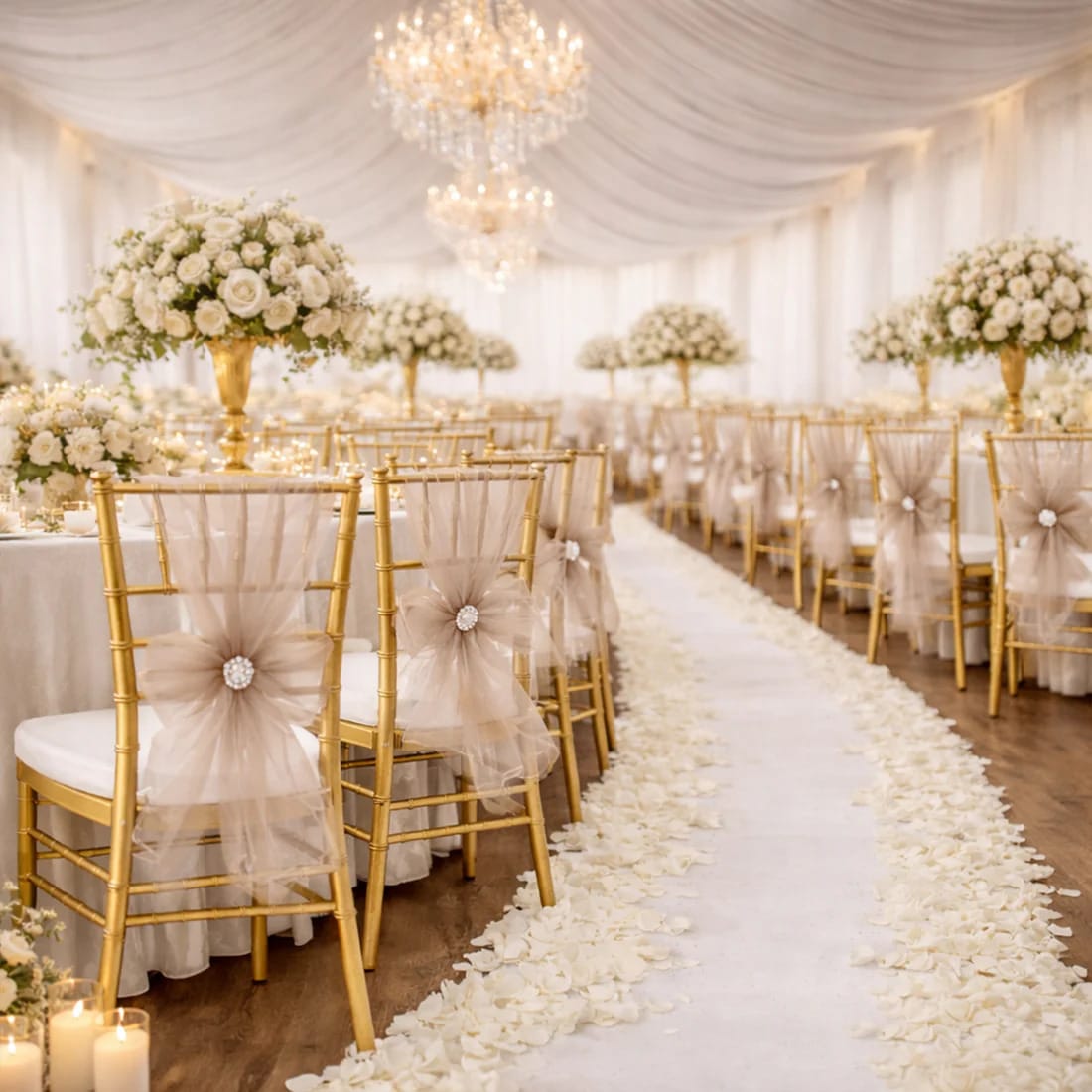 20 Reusable 6x108 in Sheer Organza Chair Sashes