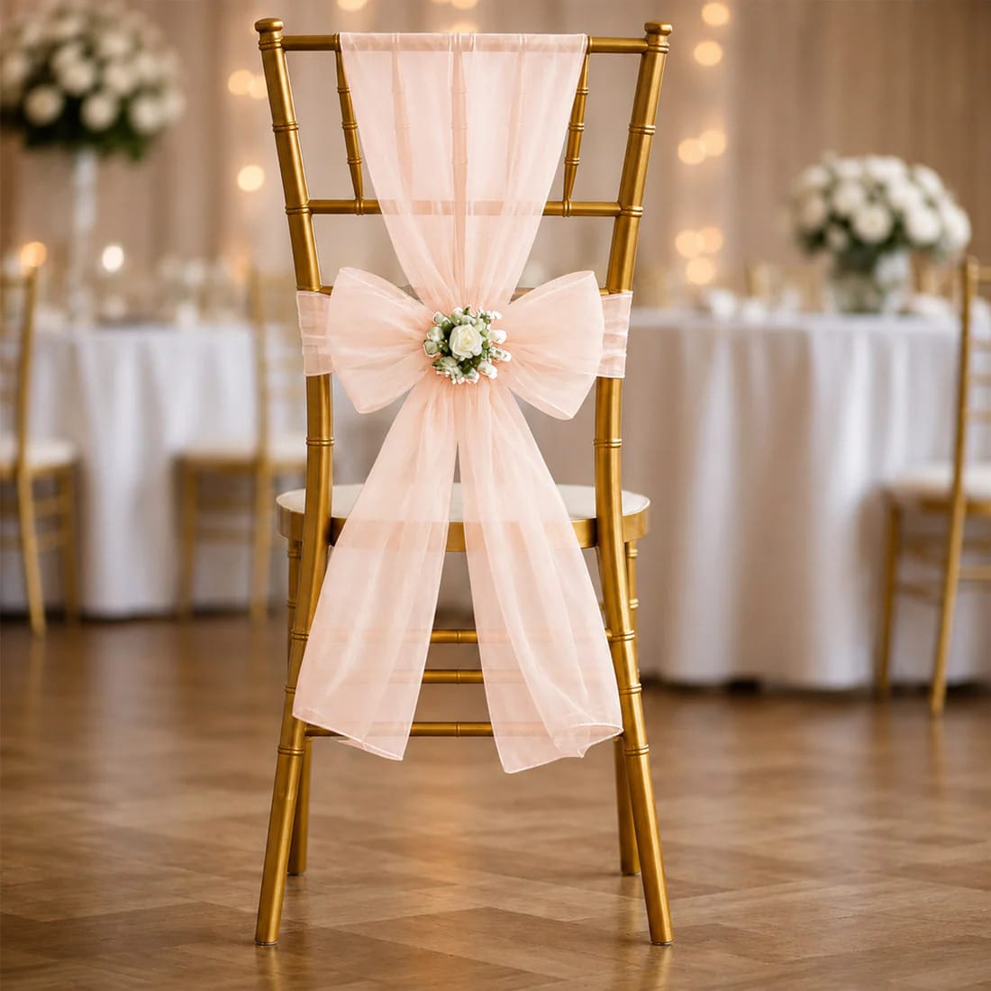 20 Reusable 6x108 in Sheer Organza Chair Sashes