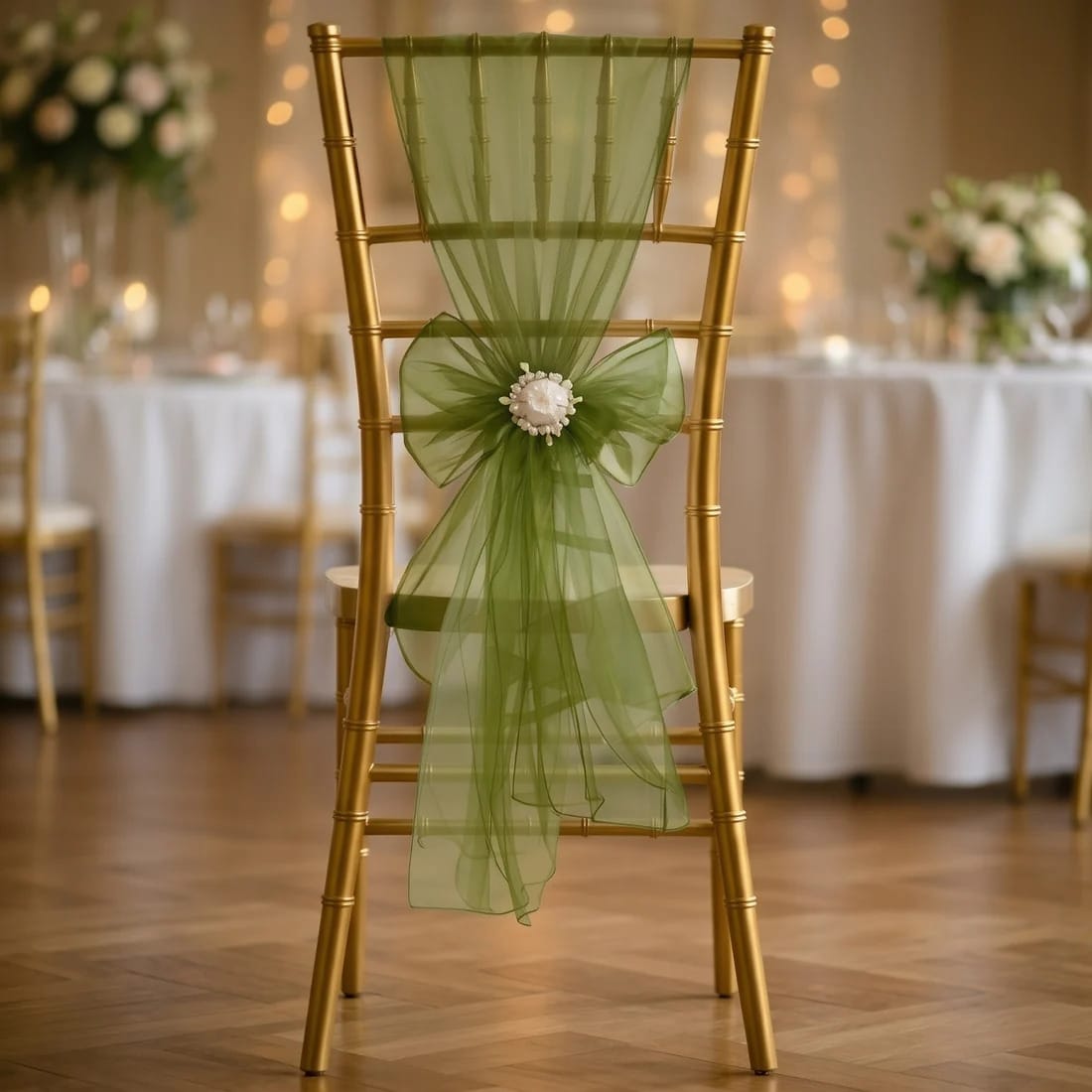 20 Reusable 6x108 in Sheer Organza Chair Sashes