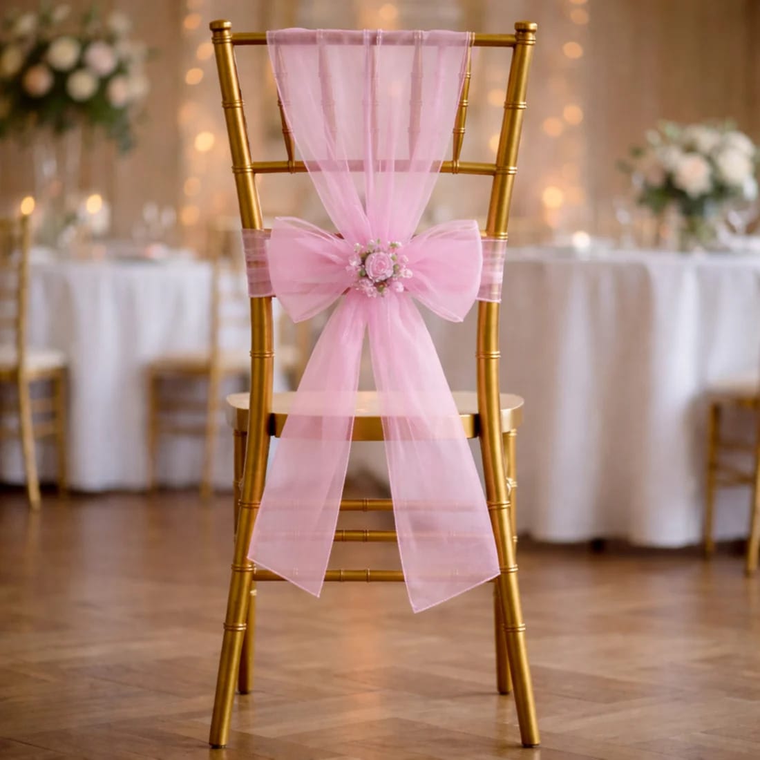 20 Reusable 6x108 in Sheer Organza Chair Sashes