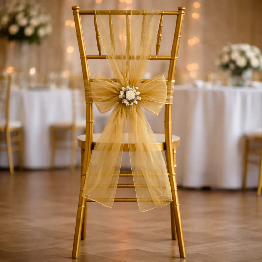 20 Reusable 6x108 in Sheer Organza Chair Sashes