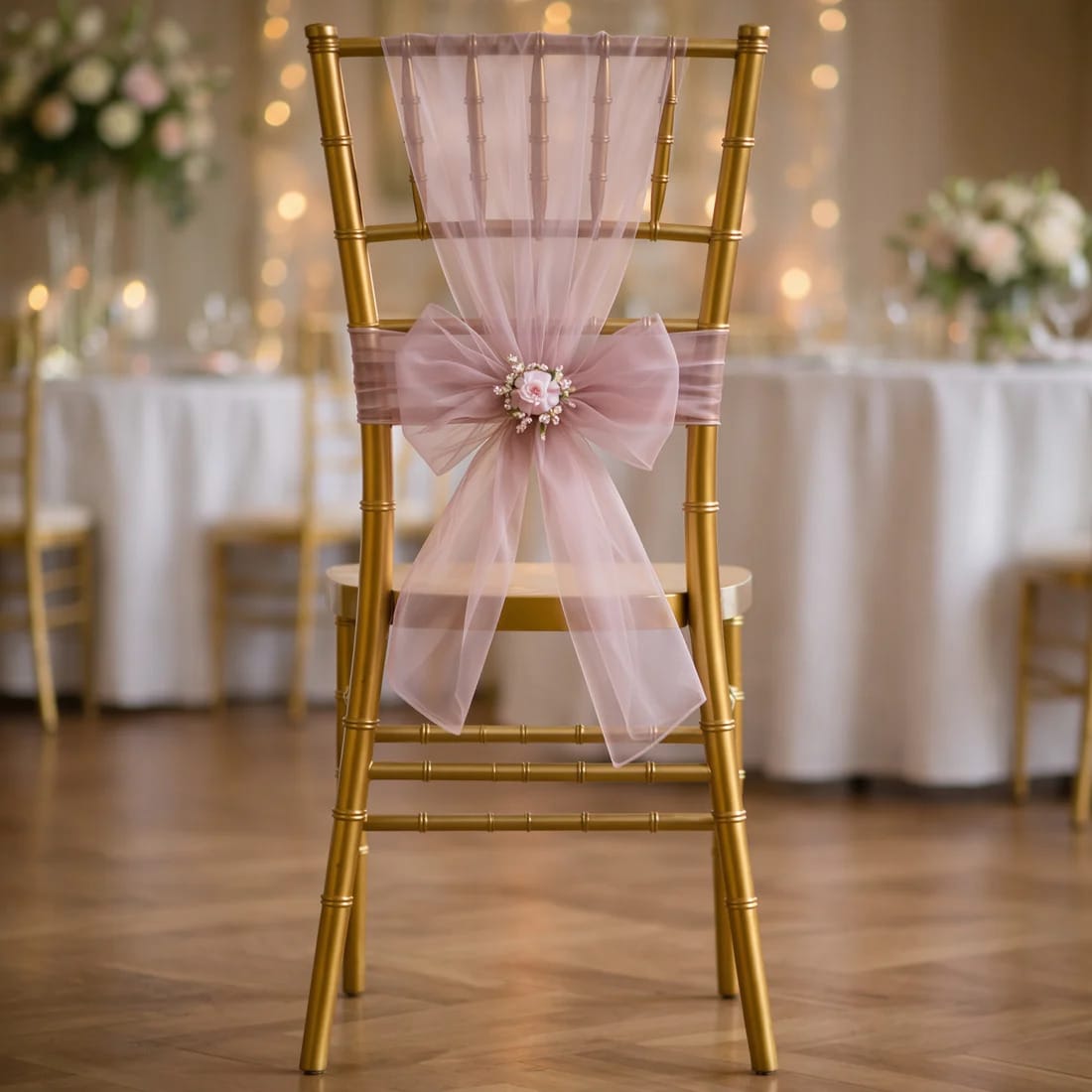 20 Reusable 6x108 in Sheer Organza Chair Sashes