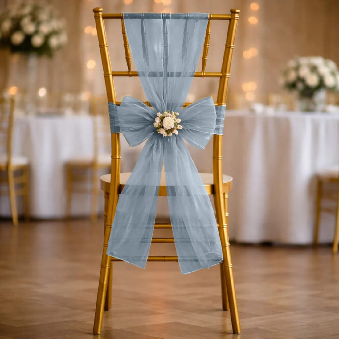20 Reusable 6x108 in Sheer Organza Chair Sashes