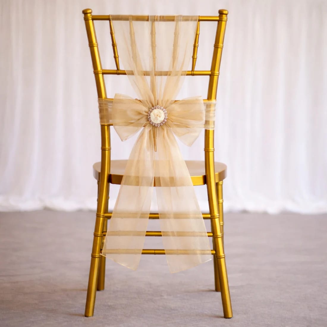 20 Reusable 6x108 in Sheer Organza Chair Sashes