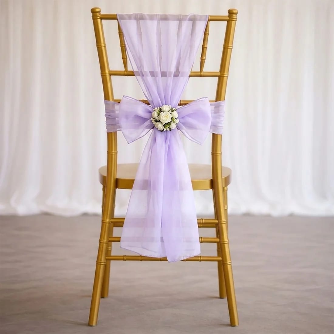 20 Reusable 6x108 in Sheer Organza Chair Sashes