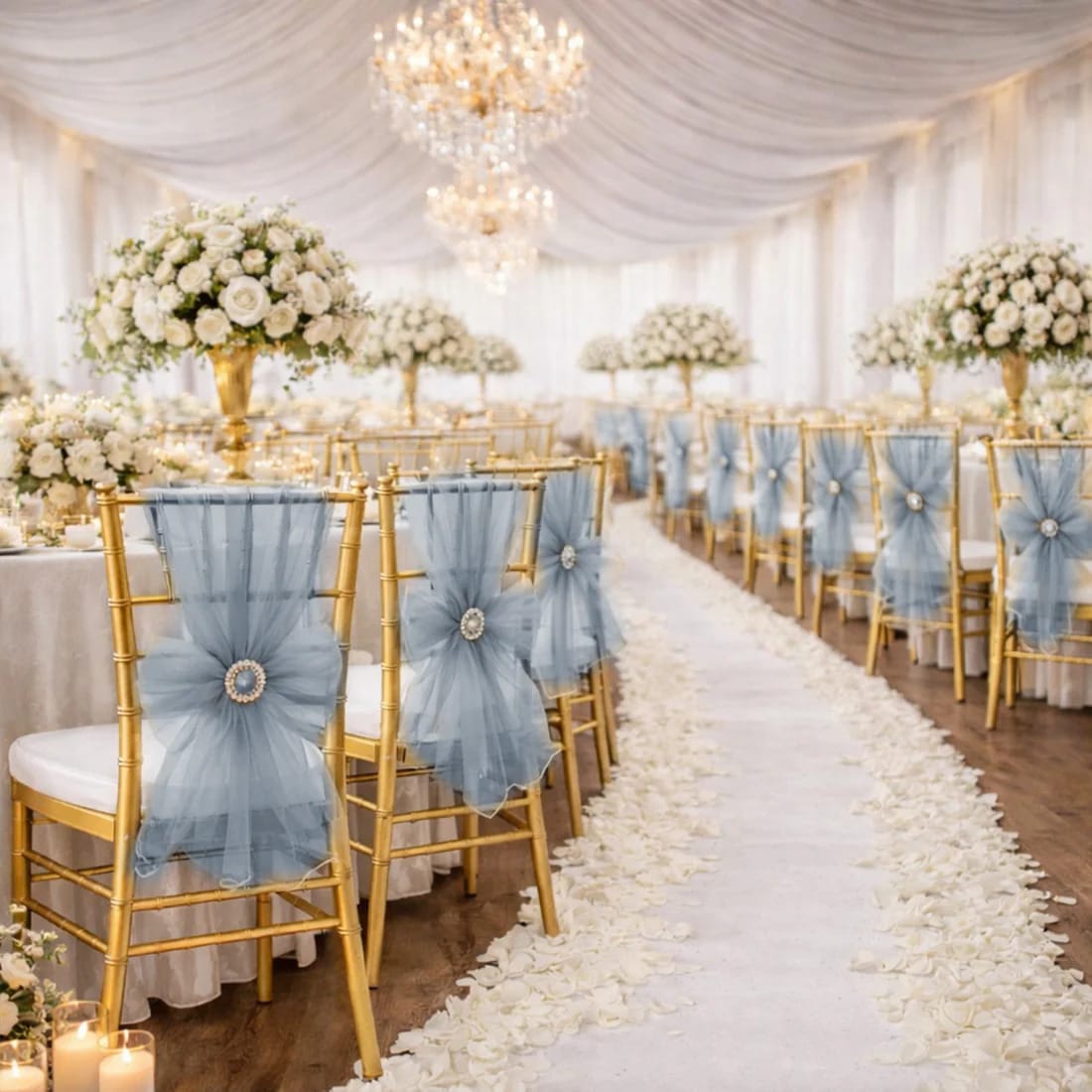 20 Reusable 6x108 in Sheer Organza Chair Sashes