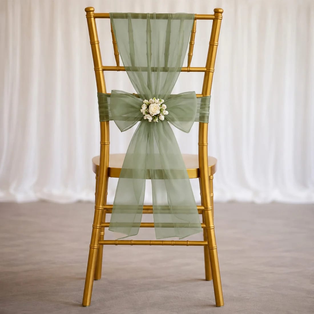 20 Reusable 6x108 in Sheer Organza Chair Sashes