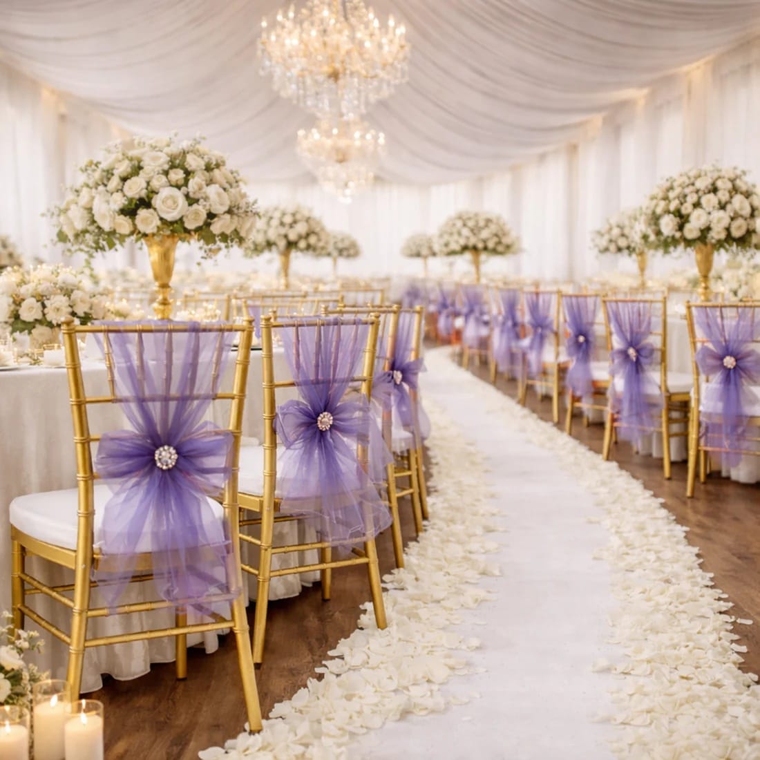 20 Reusable 6x108 in Sheer Organza Chair Sashes