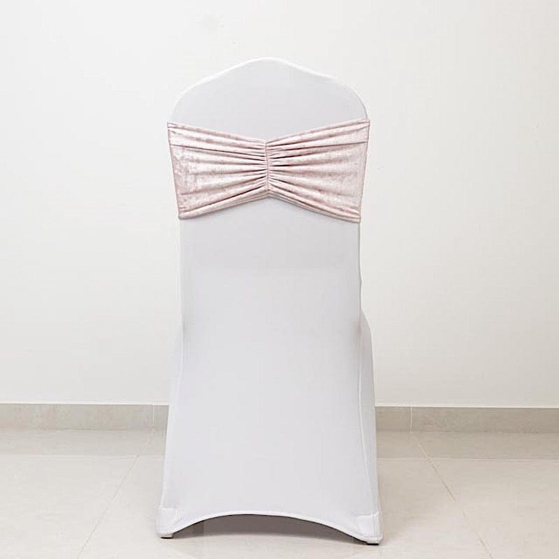 5 Crushed Velvet Chair Sashes with Wide Ruffle Style