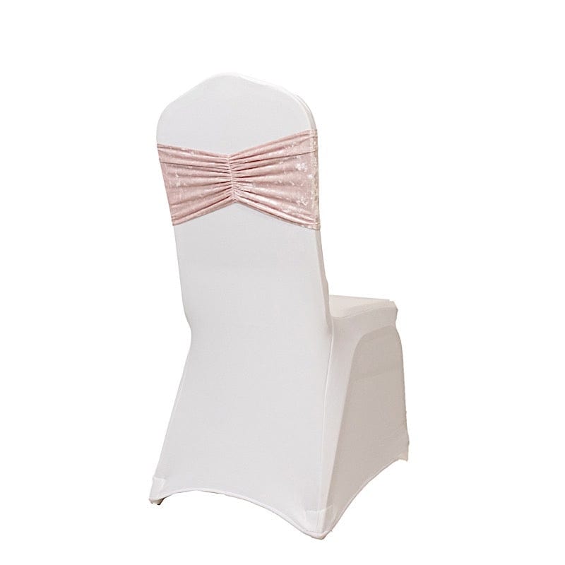 5 Crushed Velvet Chair Sashes with Wide Ruffle Style