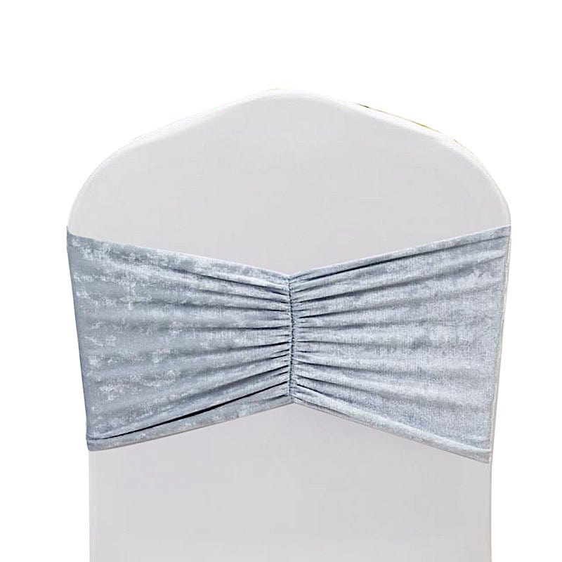 5 Crushed Velvet Chair Sashes with Wide Ruffle Style