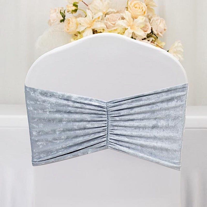 5 Crushed Velvet Chair Sashes with Wide Ruffle Style