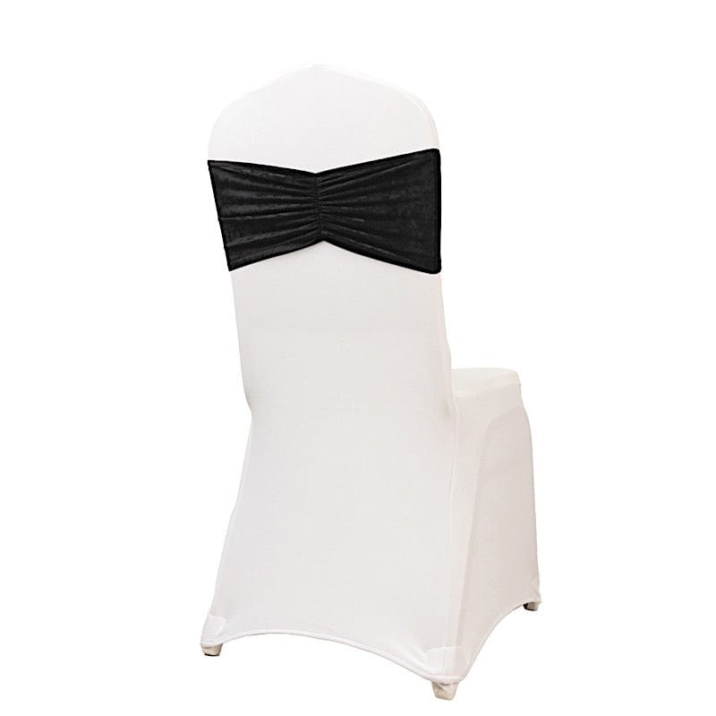 5 Crushed Velvet Chair Sashes with Wide Ruffle Style