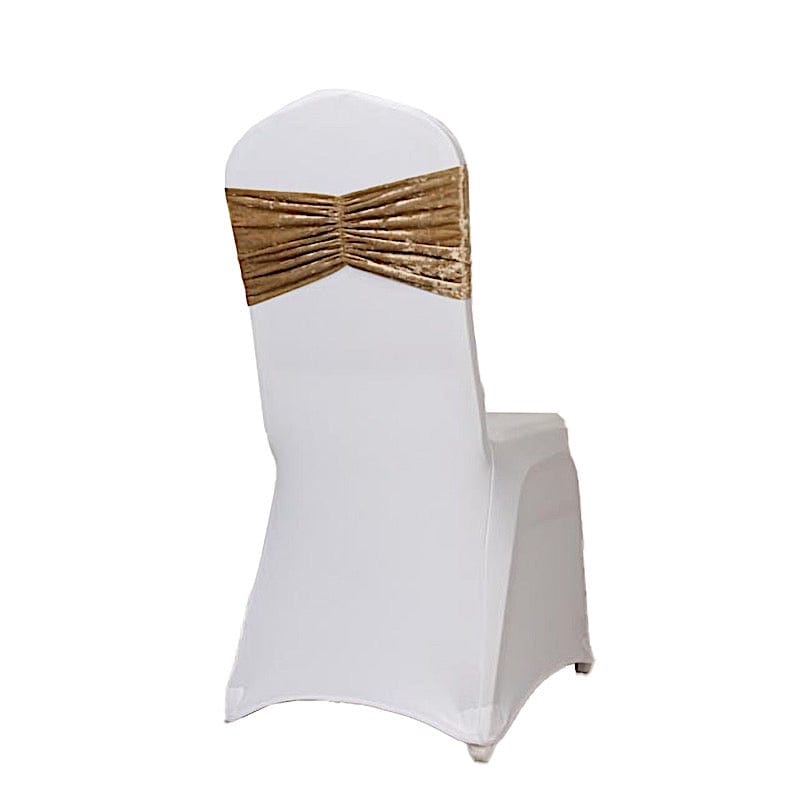 5 Crushed Velvet Chair Sashes with Wide Ruffle Style