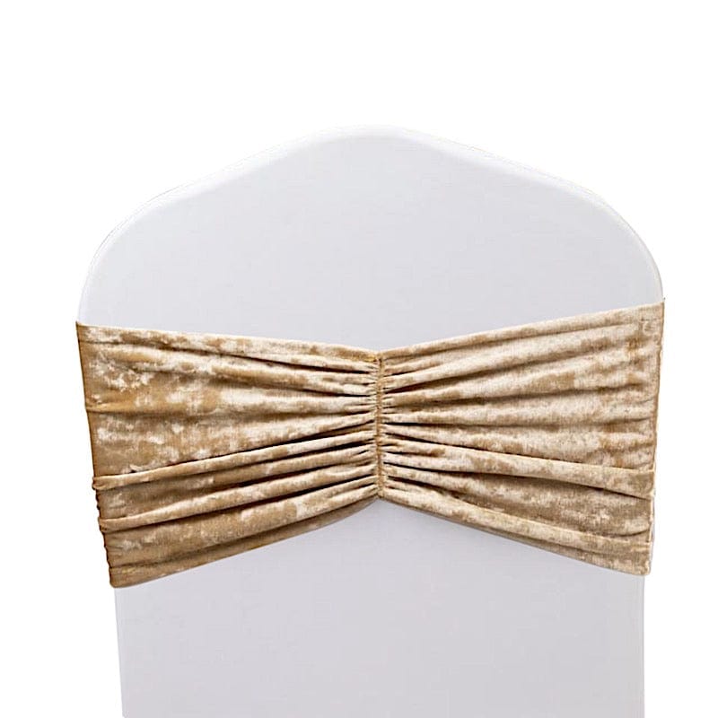 5 Crushed Velvet Chair Sashes with Wide Ruffle Style