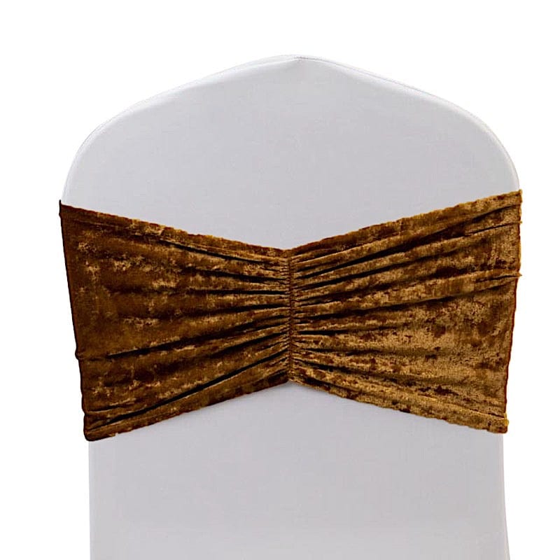 5 Crushed Velvet Chair Sashes with Wide Ruffle Style