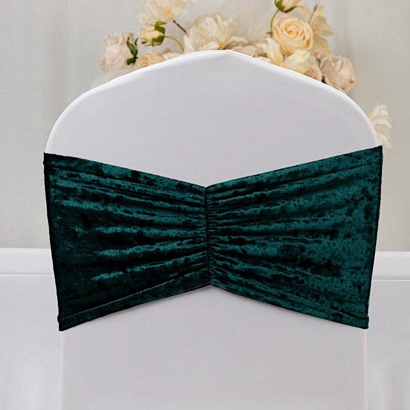 5 Crushed Velvet Chair Sashes with Wide Ruffle Style