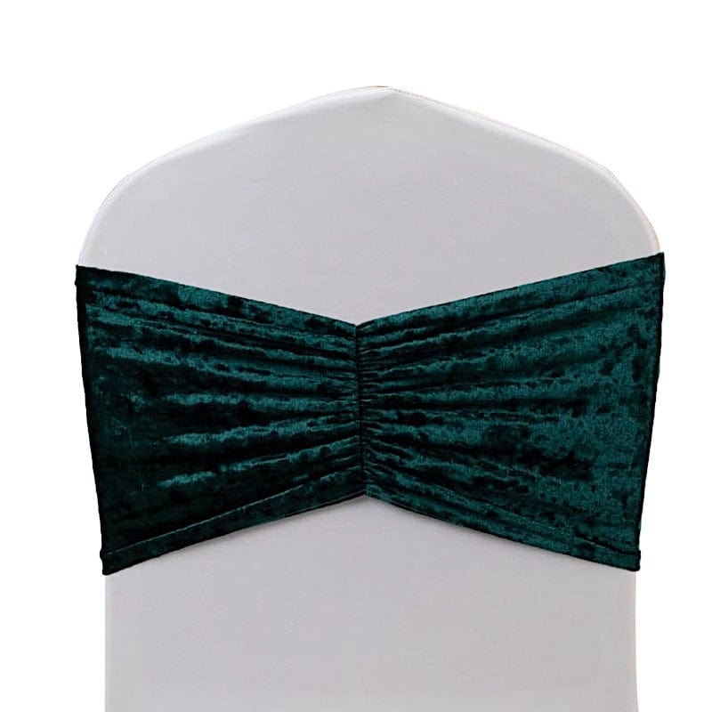 5 Crushed Velvet Chair Sashes with Wide Ruffle Style
