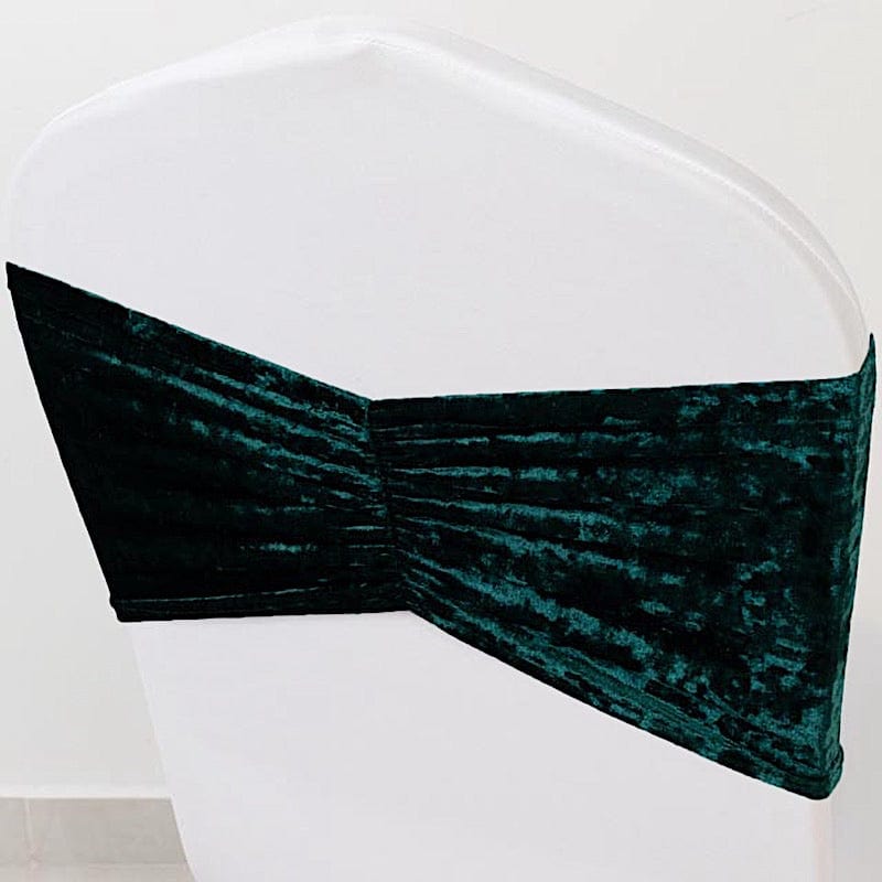 5 Crushed Velvet Chair Sashes with Wide Ruffle Style