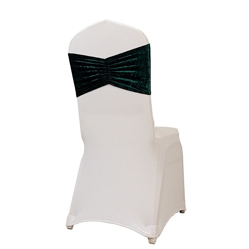 5 Crushed Velvet Chair Sashes with Wide Ruffle Style