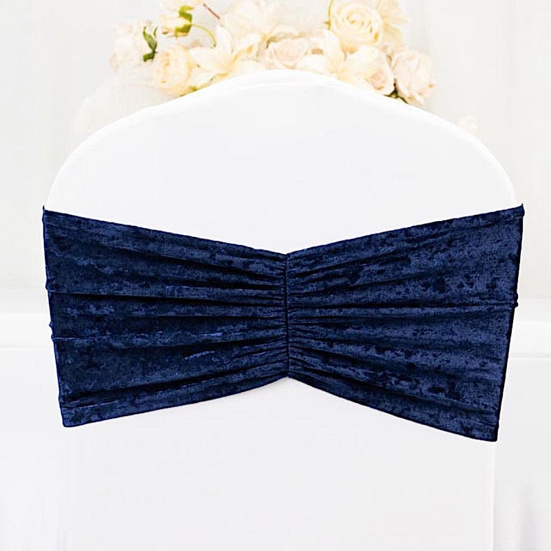5 Crushed Velvet Chair Sashes with Wide Ruffle Style