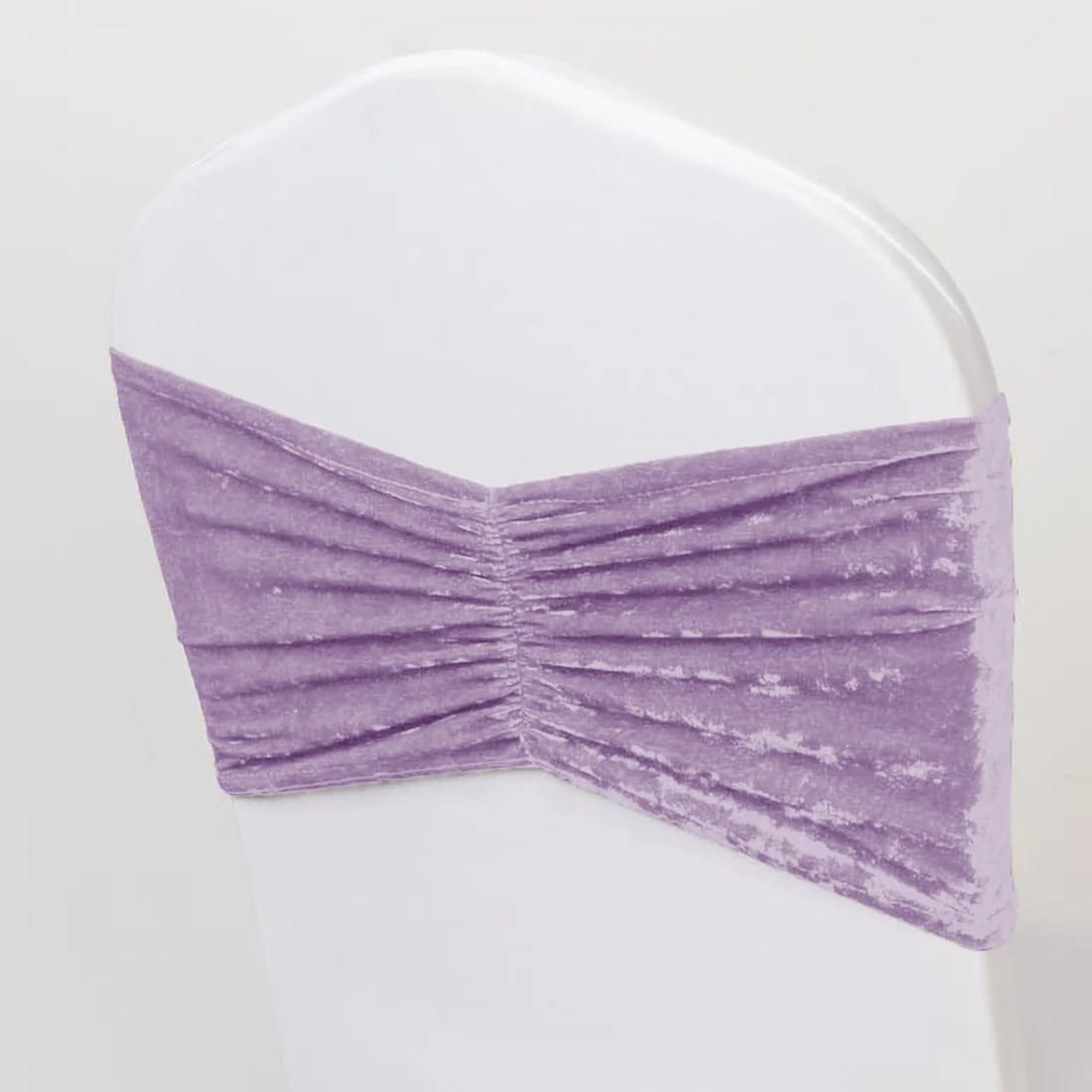 5 Crushed Velvet Chair Sashes with Wide Ruffle Style