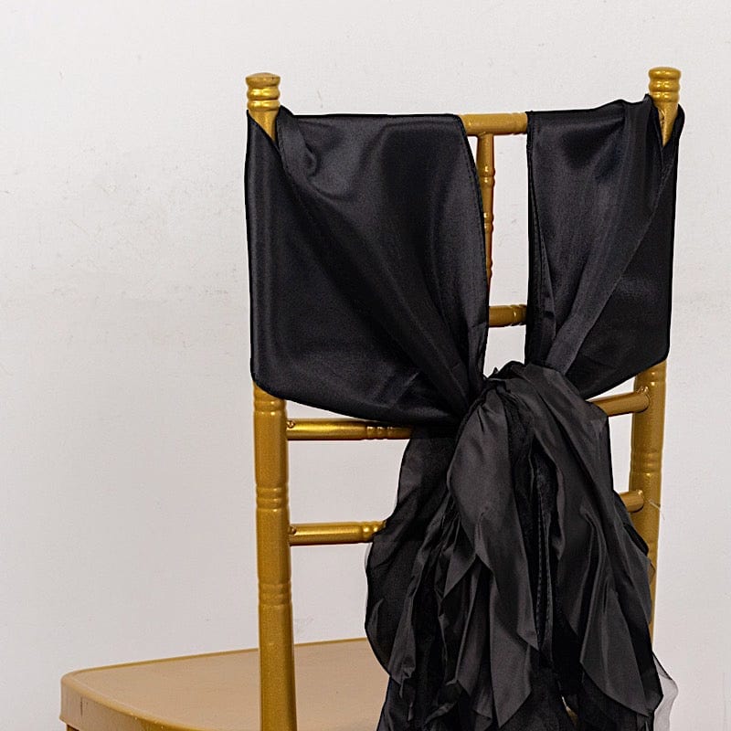 5 Curly Willow Chiffon Satin Chair Sashes