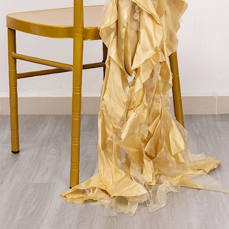 5 Curly Willow Chiffon Satin Chair Sashes