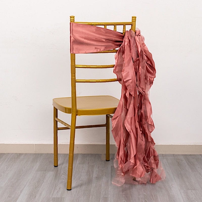 5 Curly Willow Chiffon Satin Chair Sashes