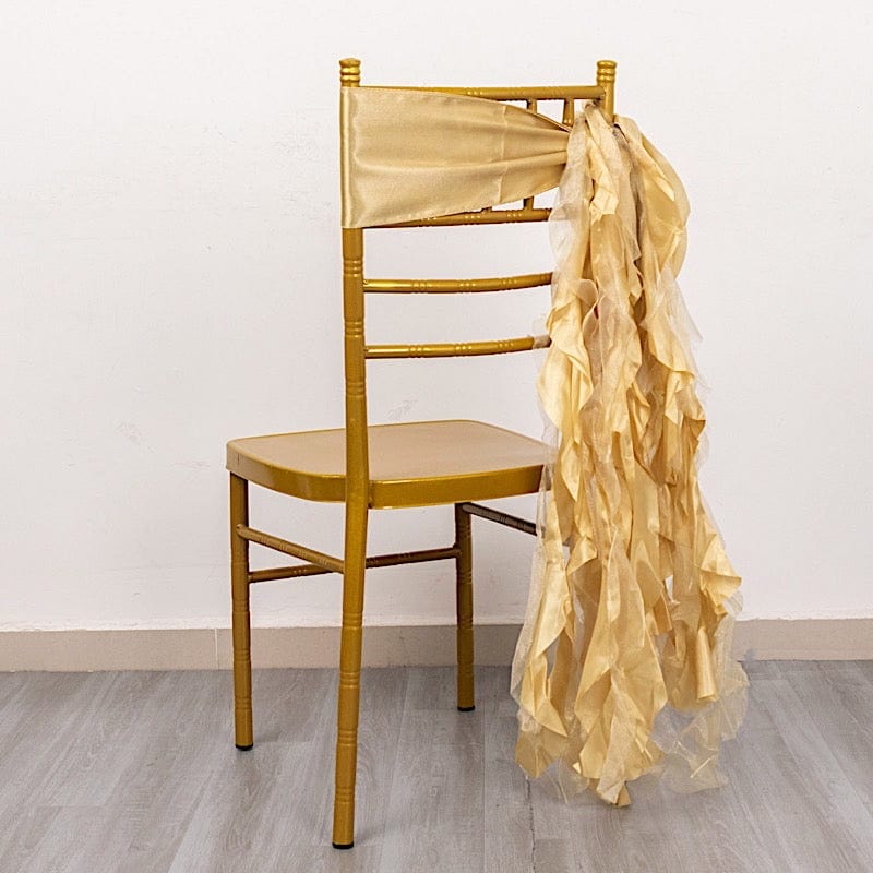 5 Curly Willow Chiffon Satin Chair Sashes