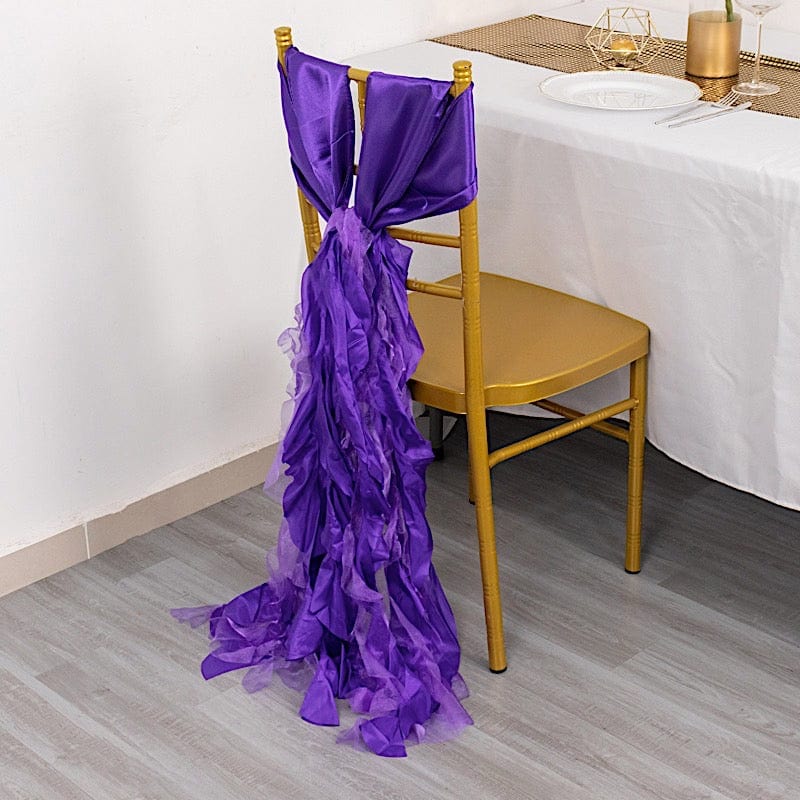 5 Curly Willow Chiffon Satin Chair Sashes